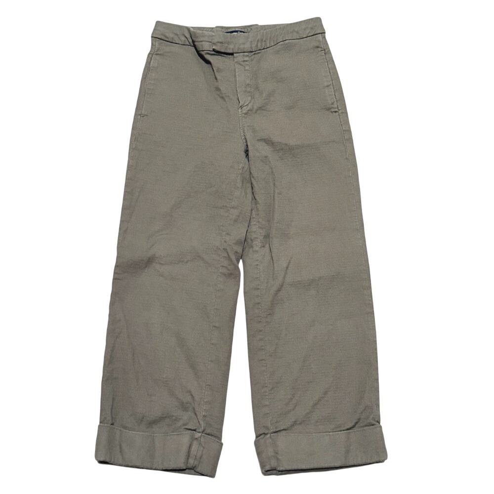 Massimo Dutti Pants Olive Brown Cuffed Ankle Crop Trousers